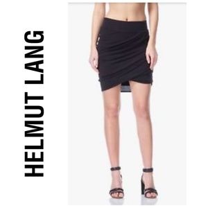 Helmut Lang Twist Skirt in Black Nova Jersey